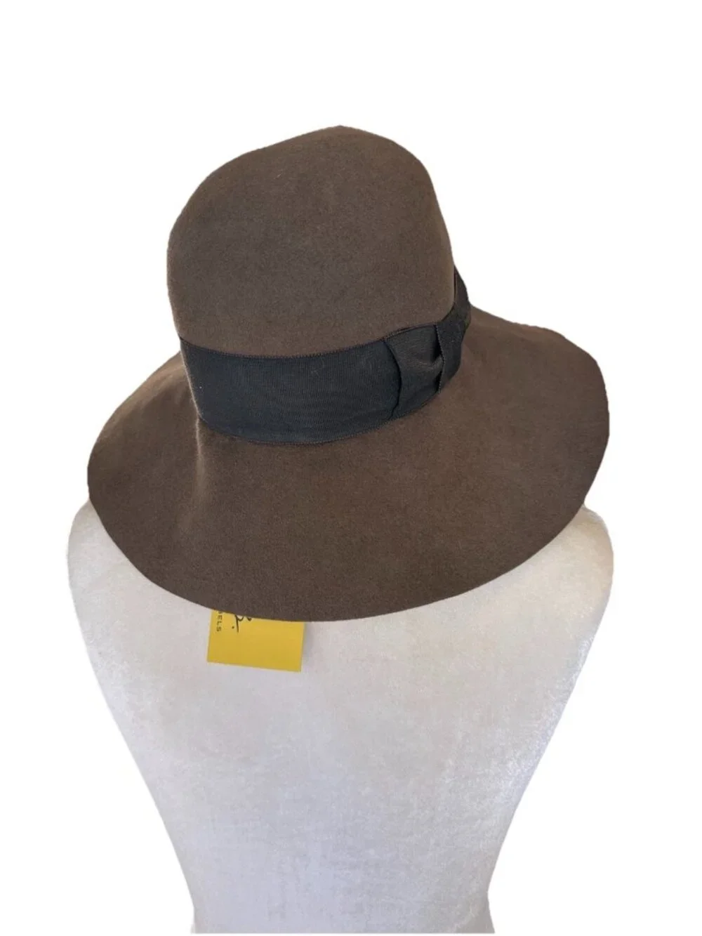 Felt Hat VTG Eric Javits NY Cloche Wide Brim Travel Designer Brown Packable - Picture 3 of 4